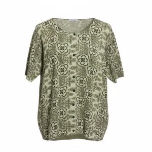 Grace  versatile, short sleeve button up sweater